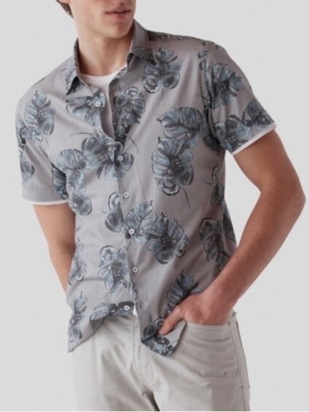 NWT Rodd & Gunn Buckleton Short Sleeve Sports Fit Dusty Teal Leaf Sz 3XL